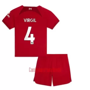 Camisolas Liverpool Virgil van Dijk 4 Criança Equipamento Principal 22/23 Camisolas Liverpool Virgil van Dijk 4 Criança Equipamento Principal 22/23