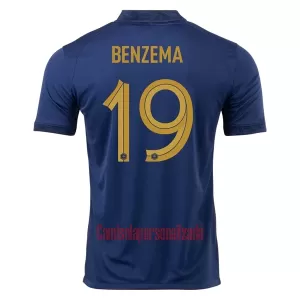 Camisolas França Karim Benzema 19 Equipamento Principal Mundial 2022 Camisolas França Karim Benzema 19 Equipamento Principal Mundial 2022