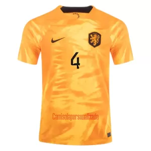 Camisolas Virgil van Dijk 4 Holanda Equipamento Principal Mundial 2022