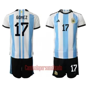 Camisolas Argentina Alejandro Gomez 17 Criança Equipamento Principal Mundial 2022 Camisolas Argentina Alejandro Gomez 17 Criança Equipamento Principal Mundial 2022