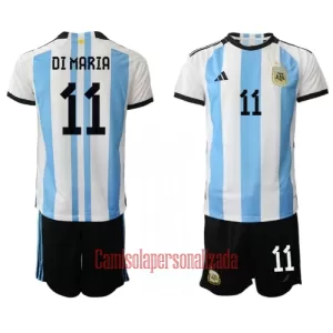 Camisolas Argentina Angel Ángel Di María 11 Criança Equipamento Principal Mundial 2022 Camisolas Argentina Angel Ángel Di María 11 Criança Equipamento Principal Mundial 2022