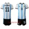 Camisolas Argentina Angel Ángel Di María 11 Criança Equipamento Principal Mundial 2022