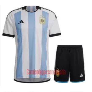 Camisolas Argentina Criança Equipamento Principal Mundial 2022 Camisolas Argentina Criança Equipamento Principal Mundial 2022