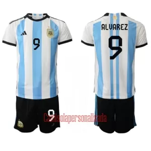 Camisolas Argentina Julián Álvarez 9 Criança Equipamento Principal Mundial 2022 Camisolas Argentina Julián Álvarez 9 Criança Equipamento Principal Mundial 2022