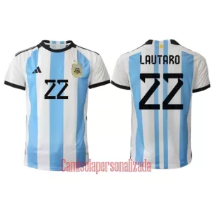 Camisolas Argentina Lautaro Martínez 22 Equipamento Principal Mundial 2022 Camisolas Argentina Lautaro Martínez 22 Equipamento Principal Mundial 2022