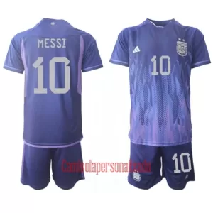 Camisolas Argentina Lionel Messi 10 Criança Equipamento Alternativo Mundial 2022 Camisolas Argentina Lionel Messi 10 Criança Equipamento Alternativo Mundial 2022
