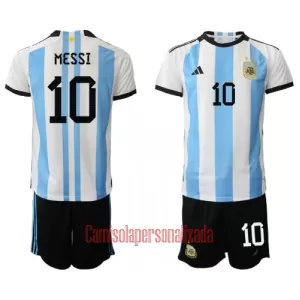 Camisolas Argentina Lionel Messi 10 Criança Equipamento Principal Mundial 2022 Camisolas Argentina Lionel Messi 10 Criança Equipamento Principal Mundial 2022