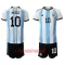 Camisolas Argentina Lionel Messi 10 Criança Equipamento Principal Mundial 2022