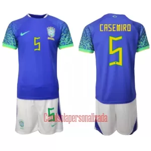 Camisolas Brasil Casemiro 5 Criança Equipamento Alternativo Mundial 2022 Camisolas Brasil Casemiro 5 Criança Equipamento Alternativo Mundial 2022