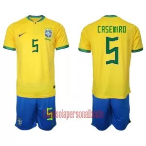 Camisolas Brasil Casemiro 5 Criança Equipamento Principal Mundial 2022 Camisolas Brasil Casemiro 5 Criança Equipamento Principal Mundial 2022