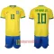 Camisolas Brasil Neymar Jr 10 Criança Equipamento Principal Mundial 2022