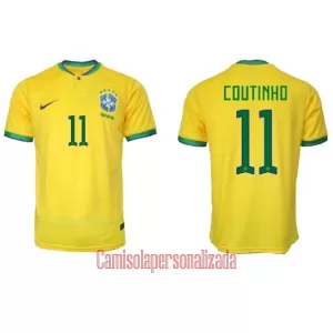 Camisolas Brasil Philippe Coutinho 11 Equipamento Principal Mundial 2022 Camisolas Brasil Philippe Coutinho 11 Equipamento Principal Mundial 2022