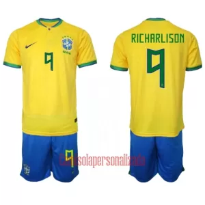 Camisolas Brasil Richarlison de Andrade 9 Criança Equipamento Principal Mundial 2022 Camisolas Brasil Richarlison de Andrade 9 Criança Equipamento Principal Mundial 2022