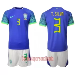 Camisolas Brasil Thiago Silva 3 Criança Equipamento Alternativo Mundial 2022 Camisolas Brasil Thiago Silva 3 Criança Equipamento Alternativo Mundial 2022
