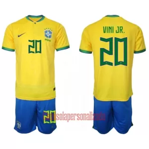 Camisolas Brasil Vinicius Junior 20 Criança Equipamento Principal Mundial 2022 Camisolas Brasil Vinicius Junior 20 Criança Equipamento Principal Mundial 2022