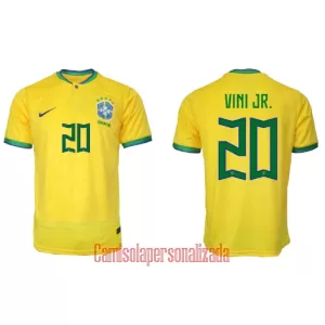 Camisolas Brasil Vinicius Junior 20 Equipamento Principal Mundial 2022 Camisolas Brasil Vinicius Junior 20 Equipamento Principal Mundial 2022