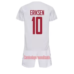 Camisolas Dinamarca Christian Eriksen 10 Criança Equipamento Alternativo Mundial 2022