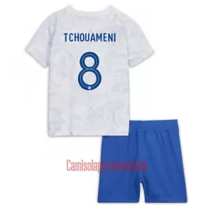 Camisolas França Aurélien Tchouaméni 8 Criança Equipamento Alternativo Mundial 2022 Camisolas França Aurélien Tchouaméni 8 Criança Equipamento Alternativo Mundial 2022