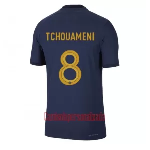 Camisolas França Aurélien Tchouaméni 8 Equipamento Principal Mundial 2022 Camisolas França Aurélien Tchouaméni 8 Equipamento Principal Mundial 2022