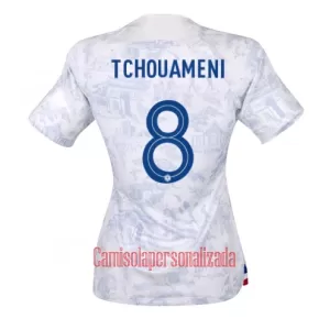 Camisolas França Aurélien Tchouaméni 8 Mulher Equipamento Alternativo Mundial 2022 Camisolas França Aurélien Tchouaméni 8 Mulher Equipamento Alternativo Mundial 2022