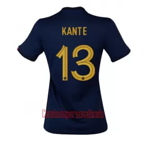 Camisolas França N-Golo Kanté 13 Mulher Equipamento Principal Mundial 2022 Camisolas França N-Golo Kanté 13 Mulher Equipamento Principal Mundial 2022