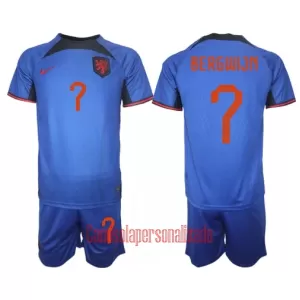Camisolas Holanda Steven Bergwijn 7 Criança Equipamento Alternativo Mundial 2022