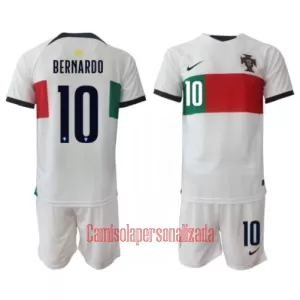 Camisolas Portugal Bernardo Silva 10 Criança Equipamento Alternativo Mundial 2022 Camisolas Portugal Bernardo Silva 10 Criança Equipamento Alternativo Mundial 2022