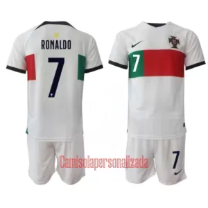 Camisolas Portugal Cristiano Ronaldo 7 Criança Equipamento Alternativo Mundial 2022 Camisolas Portugal Cristiano Ronaldo 7 Criança Equipamento Alternativo Mundial 2022