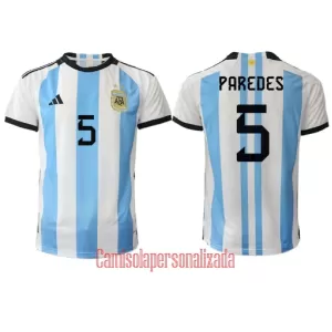 Camisolas Argentina Leandro Paredes 5 Equipamento Principal Mundial 2022 Camisolas Argentina Leandro Paredes 5 Equipamento Principal Mundial 2022