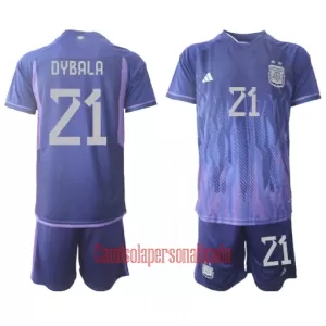 Camisolas Argentina Paulo Dybala 21 Criança Equipamento Alternativo Mundial 2022 Camisolas Argentina Paulo Dybala 21 Criança Equipamento Alternativo Mundial 2022