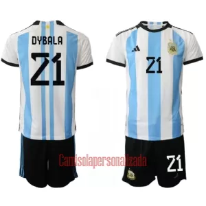 Camisolas Argentina Paulo Dybala 21 Criança Equipamento Principal Mundial 2022 Camisolas Argentina Paulo Dybala 21 Criança Equipamento Principal Mundial 2022