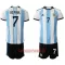 Camisolas Argentina Rodrigo de Paul 7 Criança Equipamento Principal Mundial 2022