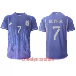 Camisolas Argentina Rodrigo de Paul 7 Equipamento Alternativo Mundial 2022 Camisolas Argentina Rodrigo de Paul 7 Equipamento Alternativo Mundial 2022