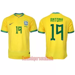Camisolas Brasil Antony Santos 19 Equipamento Principal Mundial 2022 Camisolas Brasil Antony Santos 19 Equipamento Principal Mundial 2022