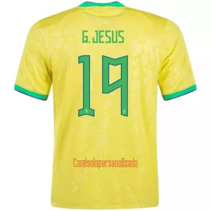 Camisolas Brasil G. JESUS 19 Equipamento Principal Mundial 2022 Camisolas Brasil G. JESUS 19 Equipamento Principal Mundial 2022
