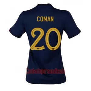 Camisolas França Kingsley Coman 20 Mulher Equipamento Principal Mundial 2022