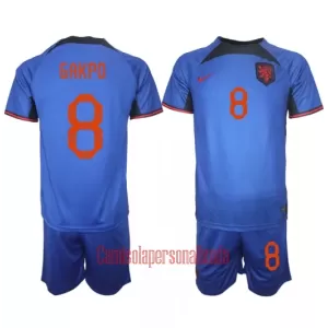 Camisolas Holanda Cody Gakpo 8 Criança Equipamento Alternativo Mundial 2022