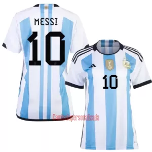Camisolas Argentina 3 Star Lionel Messi 10 Mulher Mundial 2022 Camisolas Argentina 3 Star Lionel Messi 10 Mulher Mundial 2022