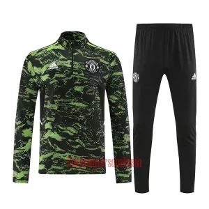 Manchester United Conjunto de Moletom de Treino 22/23 Preto Verde Manchester United Conjunto de Moletom de Treino 22/23 Preto Verde
