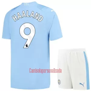 Camisolas Manchester City Erling Haaland 9 Criança Equipamento Principal 23/24 Camisolas Manchester City Erling Haaland 9 Criança Equipamento Principal 23/24