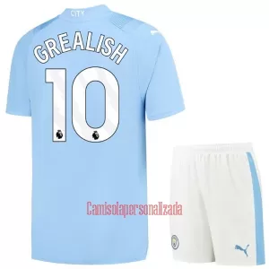 Camisolas Manchester City Jack Grealish 10 Criança Equipamento Principal 23/24 Camisolas Manchester City Jack Grealish 10 Criança Equipamento Principal 23/24