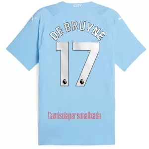 Camisolas Manchester City Kevin De Bruyne 17 Criança Equipamento Principal 23/24