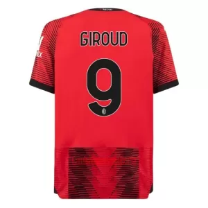 Camisolas AC Milan Olivier Giroud 9 Equipamento Principal 23/24 Camisolas AC Milan Olivier Giroud 9 Equipamento Principal 23/24