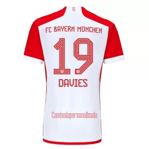 Camisolas Bayern de Munique Alphonso Davies 19 Criança Equipamento Principal 23/24