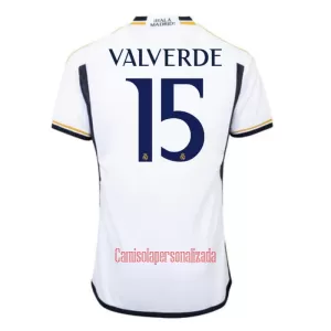 Camisolas Real Madrid Federico Valverde 15 Equipamento Principal 23/24 Camisolas Real Madrid Federico Valverde 15 Equipamento Principal 23/24