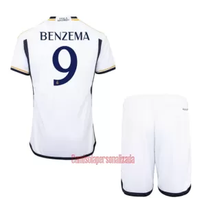 Camisolas Real Madrid Karim Benzema 9 Criança Equipamento Principal 23/24 Camisolas Real Madrid Karim Benzema 9 Criança Equipamento Principal 23/24