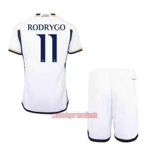 Camisolas Real Madrid Rodrygo Goes 11 Criança Equipamento Principal 23/24 Camisolas Real Madrid Rodrygo Goes 11 Criança Equipamento Principal 23/24
