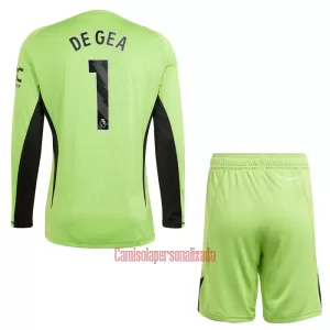 Camisolas Guarda Redes Manchester United De Gea 1 Criança Equipamento Principal 23/24 Manga Comprida Camisolas Guarda Redes Manchester United De Gea 1 Criança Equipamento Principal 23/24 Manga Comprida