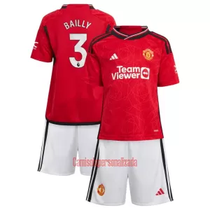 Camisolas Manchester United Bailly 3 Criança Equipamento Principal 23/24 Camisolas Manchester United Bailly 3 Criança Equipamento Principal 23/24