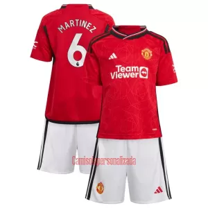 Camisolas Manchester United Martinez 6 Criança Equipamento Principal 23/24 Camisolas Manchester United Martinez 6 Criança Equipamento Principal 23/24